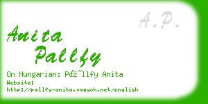 anita pallfy business card